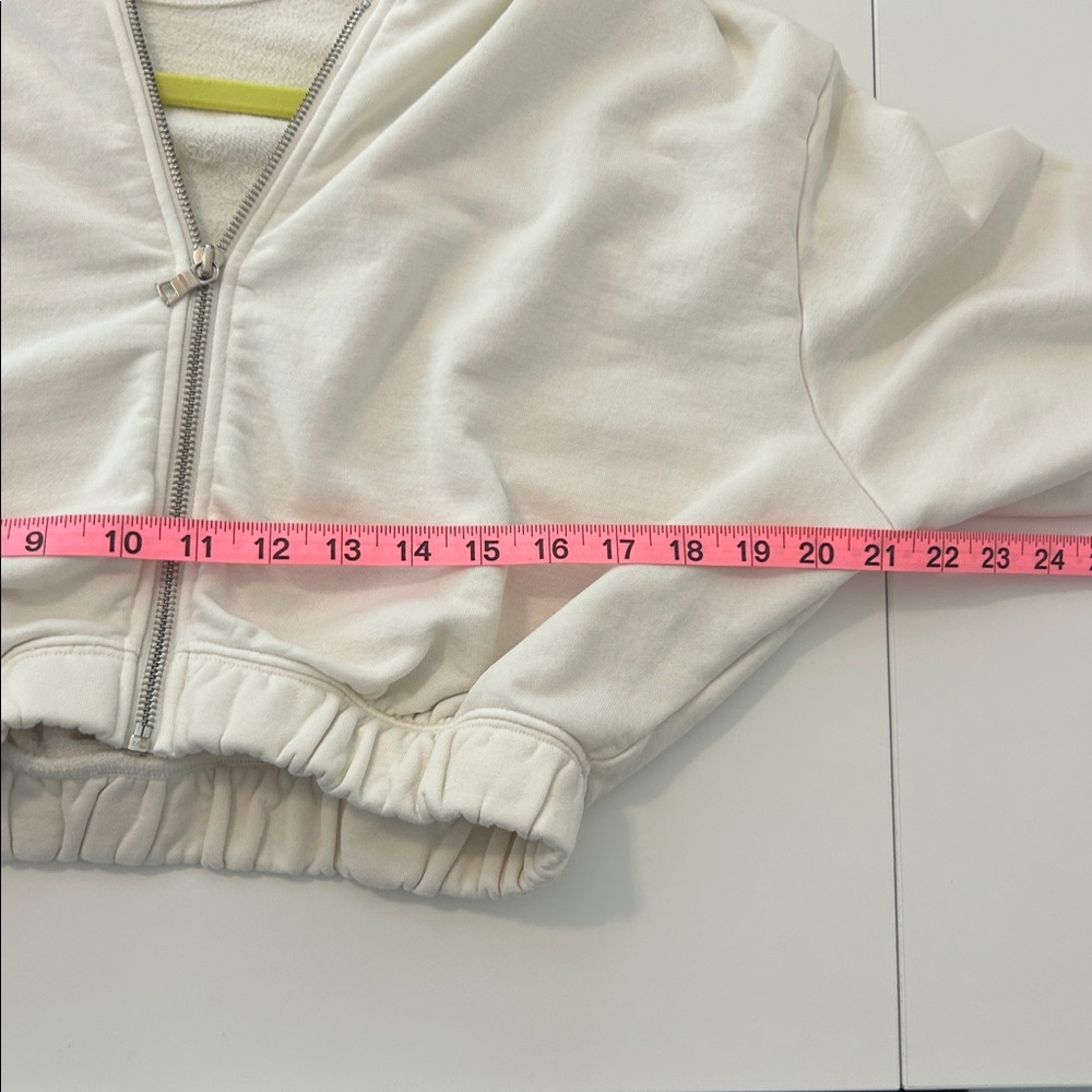 Bo & Tee off-white Zip-Up Cropped Hoodie Small - Picture 6 of 9